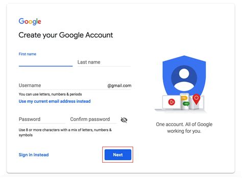 create new gmail account